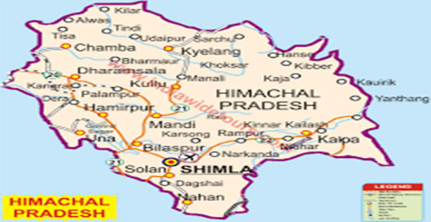 himachal map tourist places